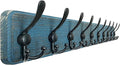 Dseap Coat Rack Wall - Heavy-Duty 38-1/4" Long, with Reinforced 10 Custom Tri-Hooks, Solid Wood Wall Hanger for Coats Hat Jac