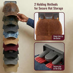 Hat Organizer for Baseball Caps - 2 Pack Hat Rack Hanger for Wall Door Closet Storage - Wall-Mounted Vertical Ball Cap Holder