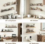 Vivelove Elm Floating Shelves for Wall Solid Wood, 24 Inches Long Rustic Wall Shelf With Invisible Bracket for Living Room Be