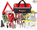 Kitgo Car Emergency Kit,Premium Roadside Assistance Essentials with Jumper Cables, Flashlight, Shovel, Screwdriver Set - Idea