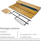 BGMG Wood Floating Shelves for Wall 42 inch Set of 2, Rustic Wooden Wall Mount Shelves for Living Room Bedroom Kitchen Farmho