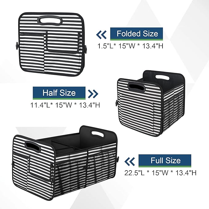 Femuar Car Trunk Organizer,Car Storage Organizer with 72L Large Capacity Waterproof Collapsible and 11 Pockets,Trunk Organizer for Car