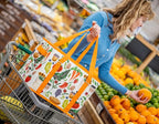 Earthwise Deluxe Collapsible Reusable Shopping Box Grocery Bag Set with Reinforced Bottom Bins Cubes (Set of 3)