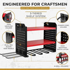 BUILTSTRONG Power Tool Organizer-6 Drill Holder Wall Mount, 3 Tier Heavy-Duty Hand Tool Storage Rack, Utility Racks, Drill Ho