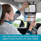High Road Car Document Holder - Registration and Insurance Card Holder and Car Visor Organizer with 6 Clear Pockets and Pen Loop for Driving Documents, Cards and Paperwork