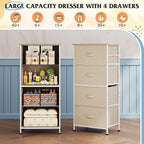 WLIVE Dresser with 4 Drawers, Storage Tower, Organizer Unit, Fabric Dresser for Bedroom, Hallway, Entryway, Closets, Sturdy S