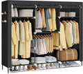SONGMICS Portable Closet, Fabric Wardrobe, Clothes Rack with Shelves, Pockets, Large Capacity, 4 Hanging Rods, 74.4 x 17.7 x 