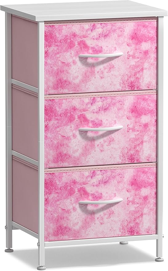 Sorbus Nightstand Storage Organizer Chest with 3 Drawers - Kids Girls, Boys Bedroom Furniture Chest for Clothes, Closet Organ