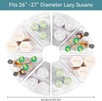 Oubonun Lazy Susan Organizers Set of 8, 10.2”x 9.4”x 4” Plastic Transparent Kitchen Cabinet Storage Bins with Handle, 4" Deep