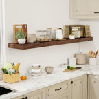 72 Inch Floating Shelves, 12" Deep Floating Shelf Wall Mounted, 72" Wall Shelves, Rustic Deep Bookshelf, Extra Deeper & Thick