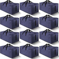 HOMESURE 12 Pack Large Strong Moving Bags with Zippers & Carrying Handles - Water-Resistant - Heavy Duty Storage Tote for Spa