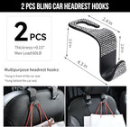CAR PASS 30 PCS Bling Diamond Car Accessories Set for Women, Bling Steering Wheel Covers 15 Inch, Shining Rhinestone License Plate Frame, Sparkly Phone Holder, Cute Interior Set Decorations, Silver