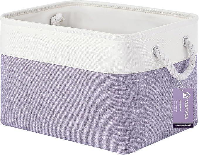 Large Storage Baskets- 15x11x10 inch Storage Bins for Shelves and Closet Organizing, Foldable Fabric Bin for Home Organizatio