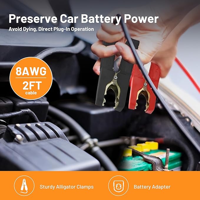 Jumper Cables Adapter for Milwaukee M12 12V Battery, 2FT 8AWG Portable Car Jump Starter Booster Cables, Automotive Emergency Power Tool for Car Truck SUV Jump Starting Using Tool (2FT 8AWG)
