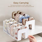 HBlife White Acrylic Kids Shoe Rack for Closet Organizers and Storage, Small Shoe Rack 4 Sections Toddler Baby Shoe Storage O