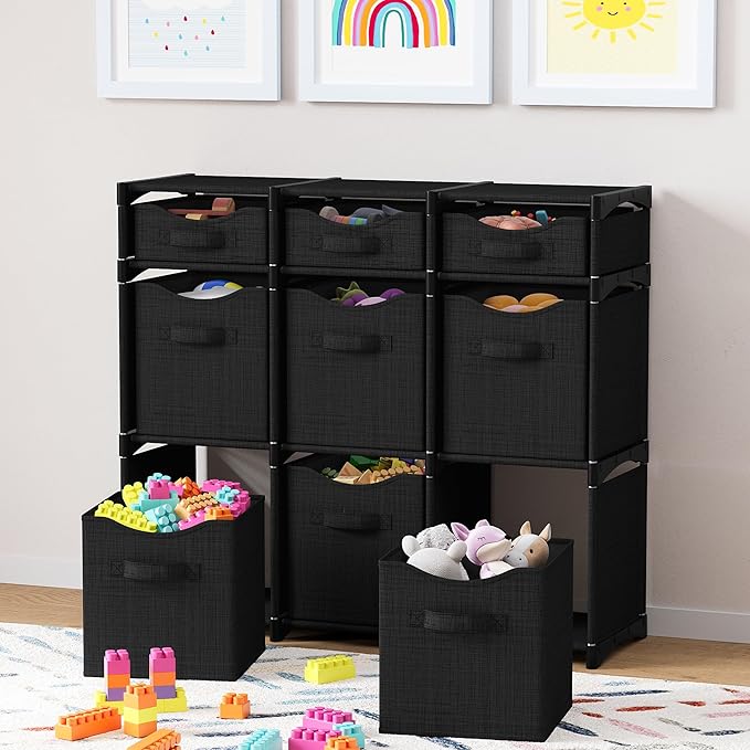 Cube Storage Organizer with Storage Bins Included - The Perfect Closet Organizers and Storage Solution. Includes 9 Storage Cu