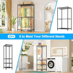 Ulif E10 Clothes Rack（With Stretchable Hanger Rod）Freestanding Clothing Racks for Hanging Clothes，Adjustable Closet Organizer