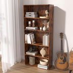 Wooden 5 Tier Book Shelf,5 Cube Storage Organizer,5 Tier Low Bookcase Storage Display Organizer, 54 Inch Versatile Cubes Shel