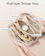 Vlando Small Travel Jewelry Organizer,Jewelry Pouch Bags,Velvet Jewelry Storage Bag for Bracelet Rings Earring,Portable Jewel