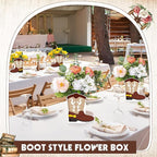 8 Set Western Cowboy Boots Flower Boxes Centerpiece Boot Shape Gift Boxes Western Party Decoration Vase Centerpieces for Tabl