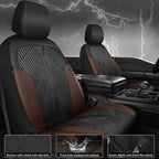 CAR PASS Waterproof Black Brown Car Seat Covers Front Seat Covers Neoprene Wetsuit,All-Weather Non-Slip Durable,Universal Fit