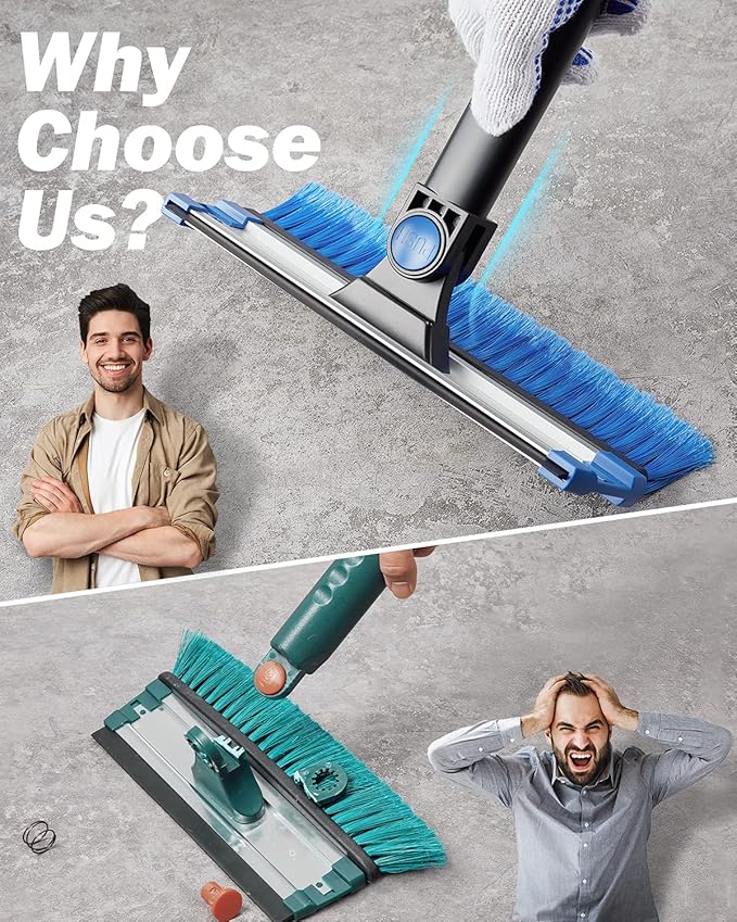 JOYTUTUS 47.7″ Extendable Snow Brush and Ice Scraper, 270° Pivoting Snow Scraper Brush for Car Windshield, Telescoping Ice Scraper, Foam Grip, Heavy Duty Snow Remover for Cars, Trucks, SUV (Blue)
