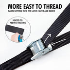 Cartman 1" x 12' Lashing Straps Cargo Tie-Down Strap Up to 600lbs, 12pk in Carry Bag, Black