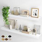 Fun Memories Floating Shelves for Wall, 48Inch Floating Shelves Set of 2, Hanging Shelf with Invisible Brackets, Wood Shelves