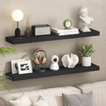 Furinno Tanna Floating Shelves for Wall Set of 2, 9 x 47 Wall Shelf, Wall Mounted Floating Shelf with Invisible Bracket, 2-in