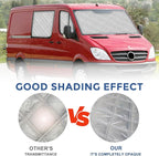 Mercedes Sprinter Sun Shade 7-Piece Set 2006-2019 | Full Cabin Thermal Insulation Kit for LWB Vans | UV Blocker + Privacy Covers (Front/Rear/Side Windows)