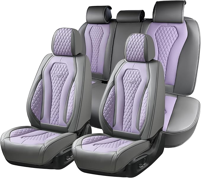 Coverado Automotive Seat Covers, Car Seat Covers Full Set, Purple Car Seat Cover, Car Seat Covers Front Seats Back Seat Cover