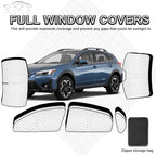 KMF 8pcs Thicken Full Sun Shades for Subaru Crosstrek 2018-2023 Accessories, Car Window Covers Sunshade for Windshield Side Rear, UV Block and Blackout Privacy for Camping Outdoor