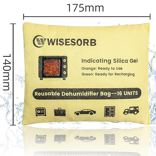 2 Pack 500G Reusable Silica Gel Desiccant Dehumidifier Bags, Color Indicating Moisture Absorbers for Car, Closet, Garage, 3D