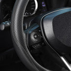 SEG Direct Steering Wheel Cover 14.5-15 inch (37-39 cm) Medium Size, Microfiber Leather, Non-Slip Comfortable Grip, Fits Cars