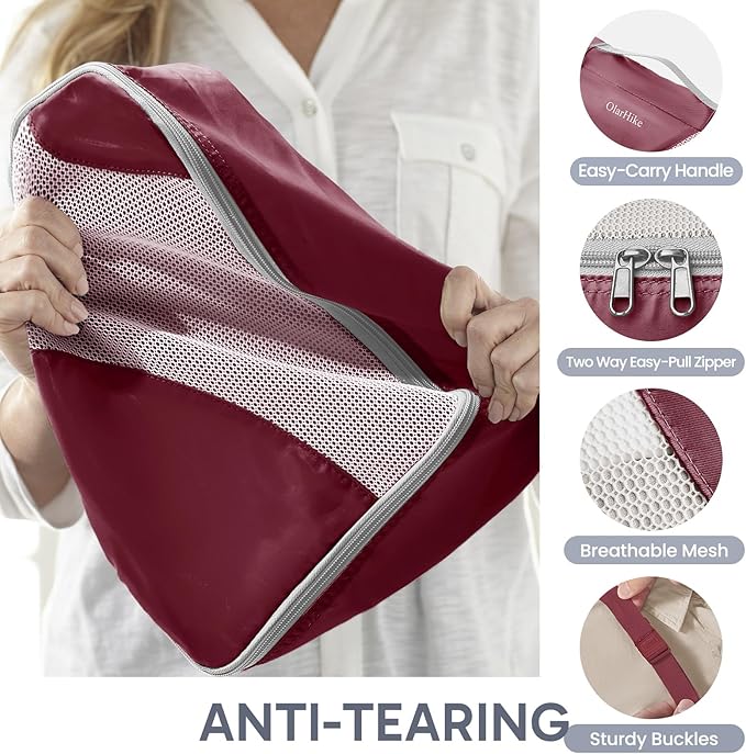 10 Set Packing Cubes for Travel, Gifts for Women Mom,Anti-Tearing Suitcase Organizer for Luggage with Shoe & Hanging Toiletry