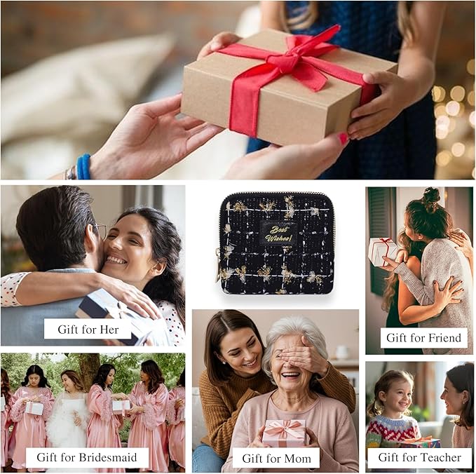 Stratalife Travel Jewelry Case Portable Jewelry Box with Small Pouches for Gemstones Healing Crystal, Bracelets Necklace Bang