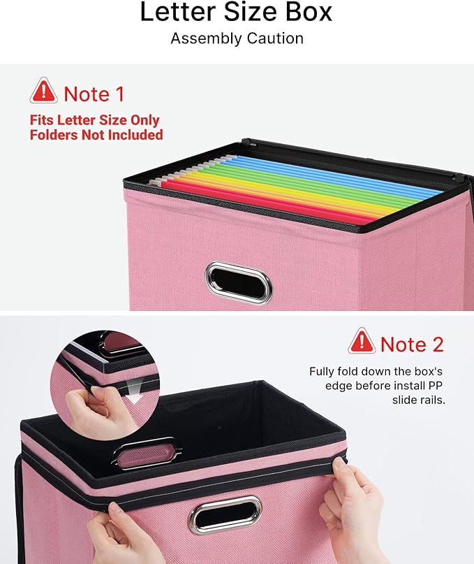 Oterri File Organizer Boxes with Lids, File Box with Mesh Pockets, Document Organizer Box for Letter Size Folders, Zippers Im