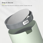 EKO Fandy 0.58 Gal/2.2L Mini Trash Can with Lid, Swing-Top Desktop Trash Can for Bathroom, Countertop, Vanity, Desk or Office, Small Garbage Bin (Sage)