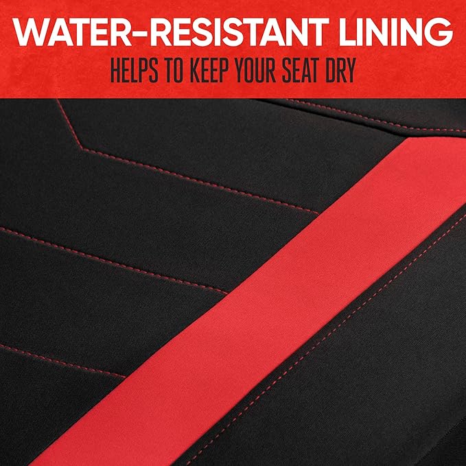 Motor Trend SpillGuard 2 Red Seat Covers for Cars & Seat Covers for Trucks - Neoprene Lining Waterproof Car Seat Covers Front