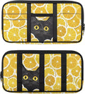 Lemon Black Cat Tactical Sun Visor Organizer,Car Accessories with Zipper Visor Storage Pouch, Adjustable Straps for SUV Truck