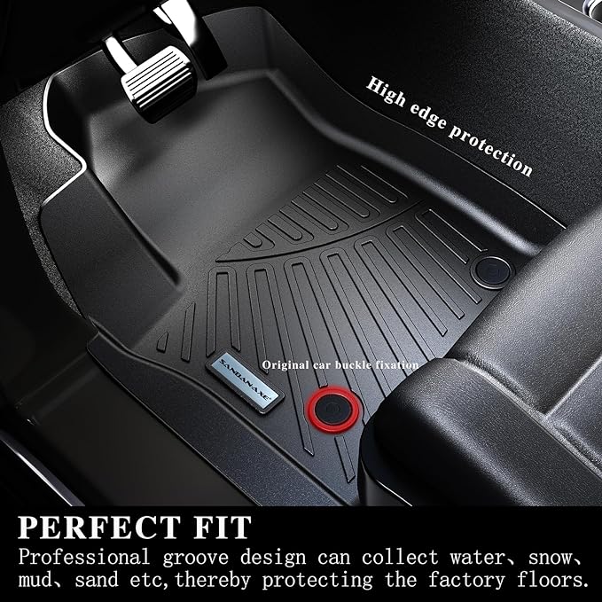 Full Set Floor Mats & Trunk Liner for 2025 Ford Expedition (Only Fit MAX 8-Seat | 2 Row Bench Seat) | TPE All-Weather Liners with Cargo Mat - Custom Fit, Non-Slip, Waterproof