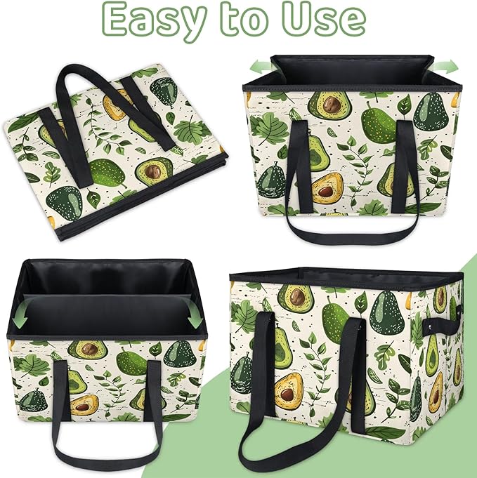 Reusable Grocery Bag, Foldable Large Shopping Tote Bag for Groceries Kitchen Picnic Car Trunk