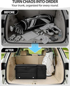 Golf Trunk Organizer with Built-in Hard Frame & Insulated Cooler Compartment, Ventilated Shoe Storage for 2 Pairs(Up to Mens U