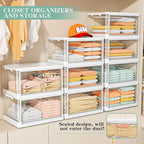 Kmiectse Clear Storage Bins with Lids - 4 Tier Plastic Bins with Wheels, Stackable Storage Bin, Closet Organizers Box for Bed