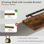 Fun Memories 36Inch Floating Shelves, 9.3Inch Deep Rustic Wall Shelves - Extra Deeper & Thicker Wall Mounted Storage Shelf fo