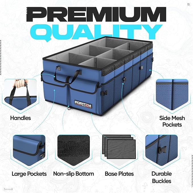 FORTEM Trunk Organizer For SUV Car Trunk Organizer, Foldable Storage, Car Accessories for Women Men, Collapsible Bag, Perfect C