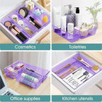 WOWBOX 25 PCS Plastic Drawer Organizer Set, Desk Drawer Divider Organizers and Storage Bins for Makeup, Jewelry, Gadgets for 