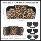 Car Sunglasses Holder for Car Visor Vegan Leather Auto Eyeglass Case with Clip Automotive Interior Visor Accessories