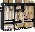CASAMAYA Portable Closet, 81.1 Inch Extra Large Capacity Wardrobe Closet with Cover, Clothes Storage Organizer with Shelves a