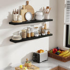 40 Inch Floating Shelves, 8 Inch Deep Floating Shelves for Wall, Hanging Shelf with Invisible Brackets, Deep Shelves for Bath